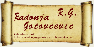 Radonja Gotovčević vizit kartica